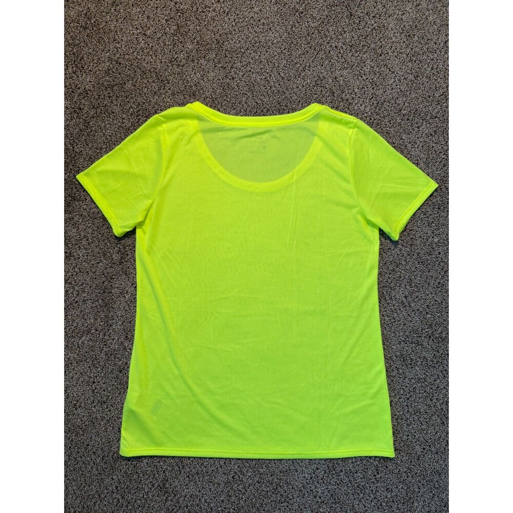 Nike Women's Dri-FIT Scoop Neck Athletic T-Shirt, Neon Yellow, Size Medium